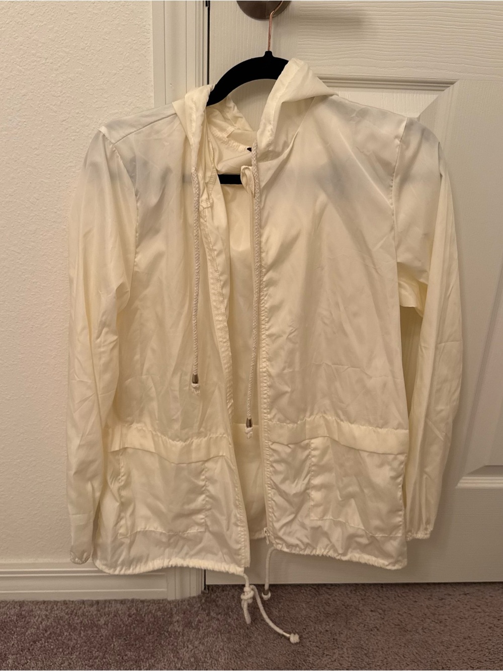 Hooded Drawstring Windbreaker Jacket